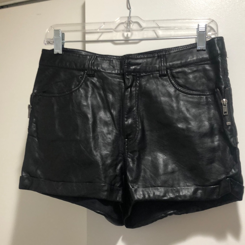 H$M Faux leather shorts